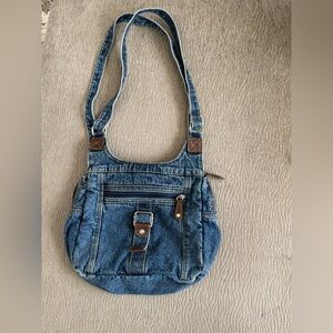 Denim shoulder purse